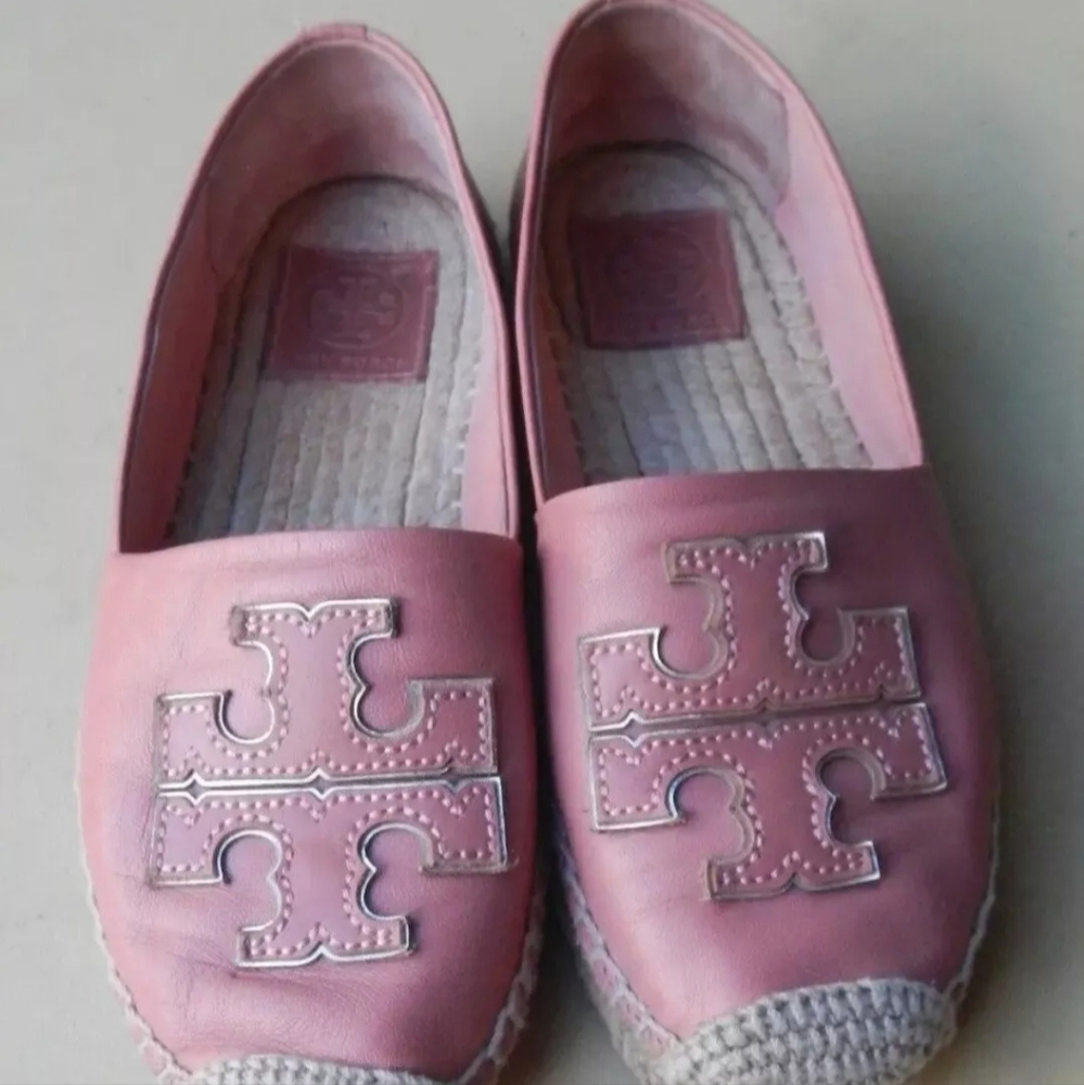 Tory Burch Ines Leather Espadrilles Flats Size 7 Retail $228